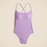 Curved one-piece swimsuit in summer fields print