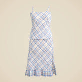 Sheer crinkled camisole and skirt set in plaid