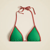 Crochet-trim string bikini top