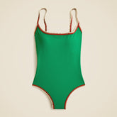 Crochet-trim scoopback one-piece swimsuit