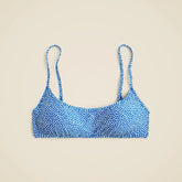 Scoopneck bikini top in floral-stripe print