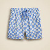 Kids' lightweight cotton pull-on short in checkerboard