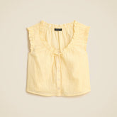 Ruffle-trim button-up top