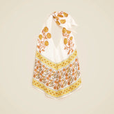 Open-back halter top in sunset rose block print