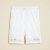 Soleil eyelet-trim short