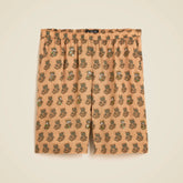 Stratus embellished short in tonal tulip block print