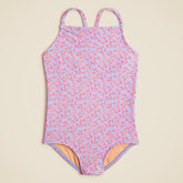 Girls' ruched-strap one-piece swimsuit