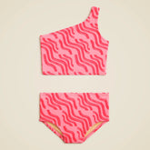 Girls' one-shoulder two-piece swimsuit