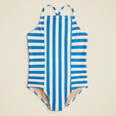 Girls' paneled one-piece swimsuit