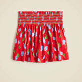 Girls' smocked skort in broken-in-jersey