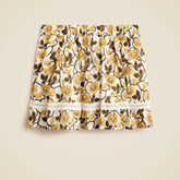 Girls' rickrack skirt in daffodil linen-cotton blend