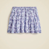 Girls' pintuck skirt in lavender vines block print