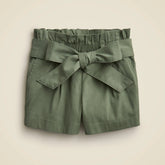 Girls' tie-waist short in drapey twill
