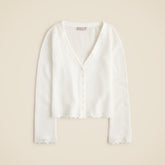 Scallop-trim cardigan top