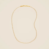 Teardrop cubic zirconia bezel-set tennis necklace