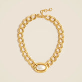 Layered chain pearl necklace