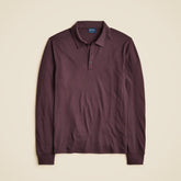 Long-sleeve merino wool polo shirt