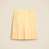 Pleated knee-length skirt in luster canvas