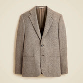 Blazer in English cotton-wool blend herringbone