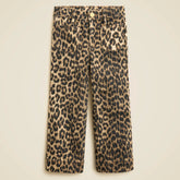 Girls' sailor denim trouser in leopard print