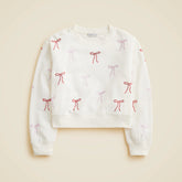 Girls' hotfix bow crewneck sweatshirt in terry
