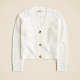 Girls' cotton crochet-stitch cardigan