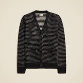 Heritage cotton V-neck cardigan in bird's eye