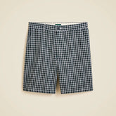 9" relaxed cotton short in seersucker plaid