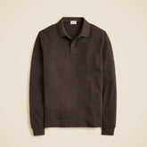 Long-sleeve polo shirt in double-knit jacquard