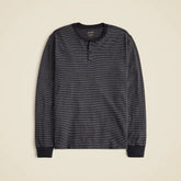 Vintage-wash cotton henley in stripe