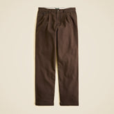 Relaxed-fit double-pleated chino pant in washed canvas