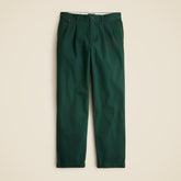 Relaxed-fit double-pleated chino pant in washed canvas