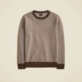 Cashmere crewneck sweater in jacquard herringbone