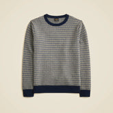 Cashmere crewneck sweater in houndstooth