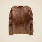 Brushed wool boatneck sweater in stripe