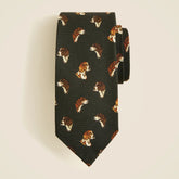 Italian wool tie in dog pattern