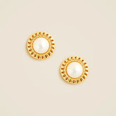 Pearl button earrings
