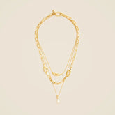 Chainlink necklaces set-of-three with pearls
