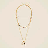 Layered charm necklaces set