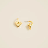 Heart huggie hoop earrings