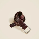Wide belt in studded Italian leather