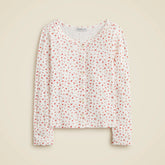 Girls' pointelle-knit cardigan top in floral