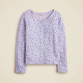 Girls' pointelle-knit cardigan top in floral