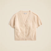 Brushed cashmere short-sleeve cardigan