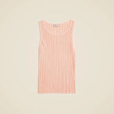 Tulle-trim sweater-tank in premium ultra-fine cotton