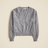 Brushed cashmere V-neck sweater
