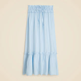 Smocked-waist midi skirt