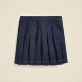 Pleated denim mini skirt