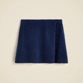 Brushed cashmere faux-wrap mini skirt