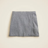 Brushed cashmere faux-wrap mini skirt